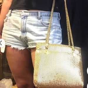 BEAUTIFUL RARE VINTAGE 70's 80's GOLD MESH Y&S ORIGINAL COCKTAIL  BAG   …☆